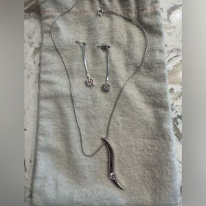 Sterling silver necklace and earrings set